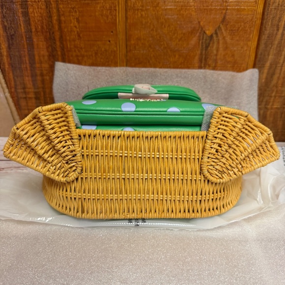 Kate Spade Lily Polka Dot Wicker 3D Frog Crossbody Bag - Picture 10 of 12